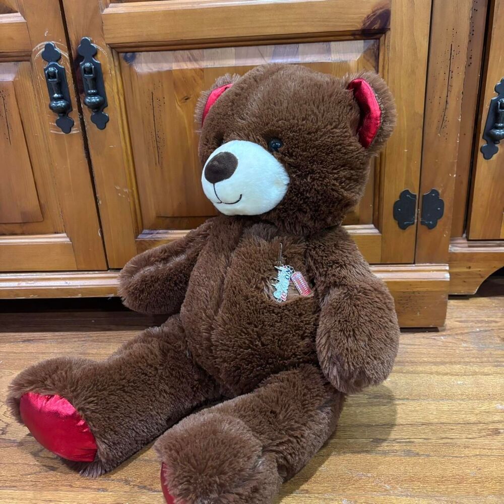 LONDON Red Tourist Great Condition Teddy Brown Stuffed Children's Collect Animal